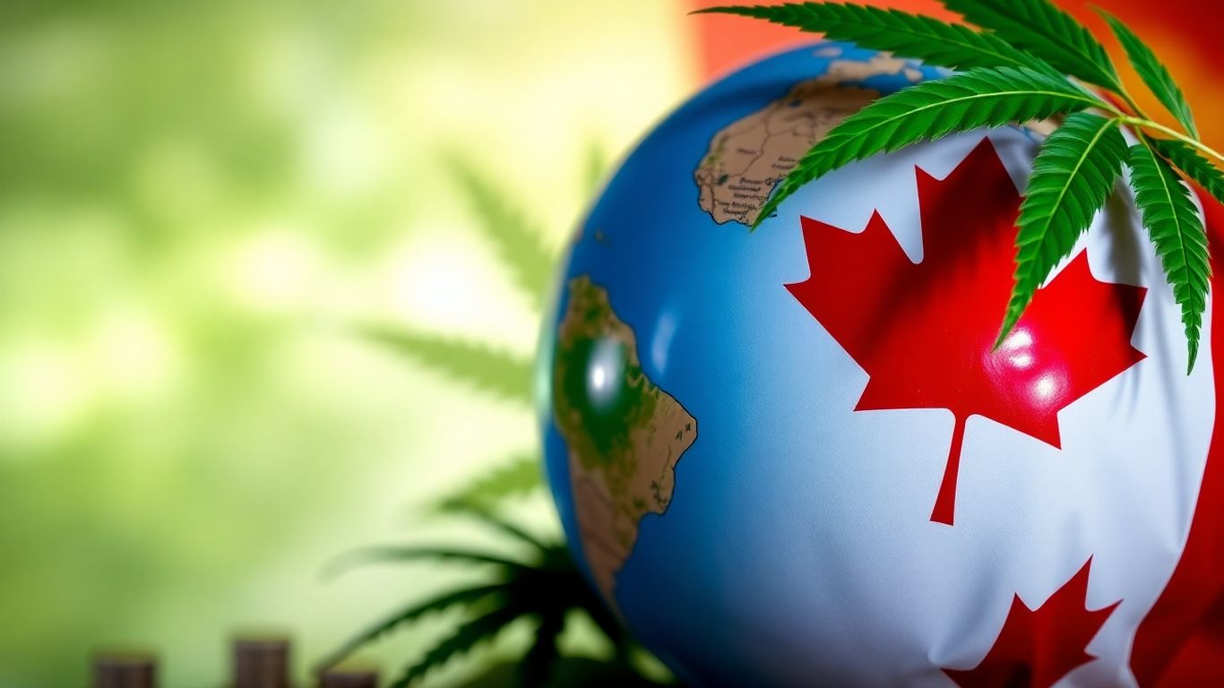 How To Export Industrial Hemp From Canada 2 Canadian flag and globe with hemp leaf.